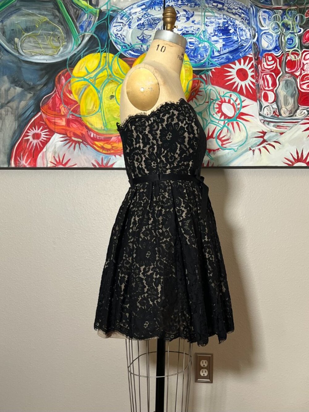 Robert Rodriguez for Neiman Marcus Target Black Lace Strapless Cocktail Dress - Picture 3 of 11